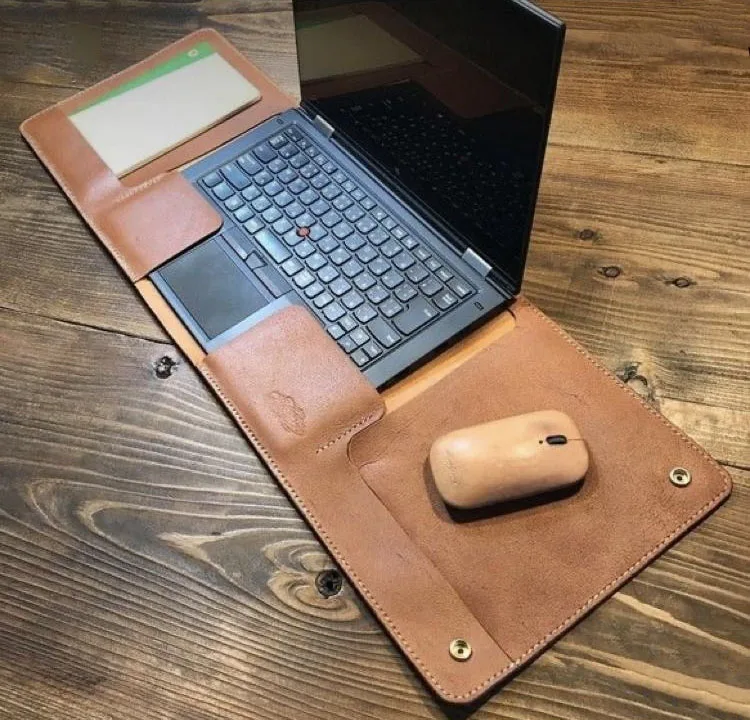 Custom Leather Laptop Case & Mouse Pad | Corporate Gifts - Image 1