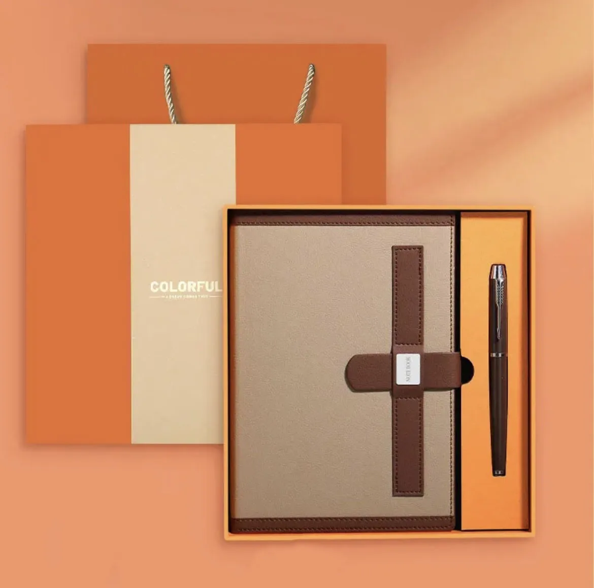 Premium Corporate Gift Set: Notebook & Pen with Hard Box & Bag - Image 1
